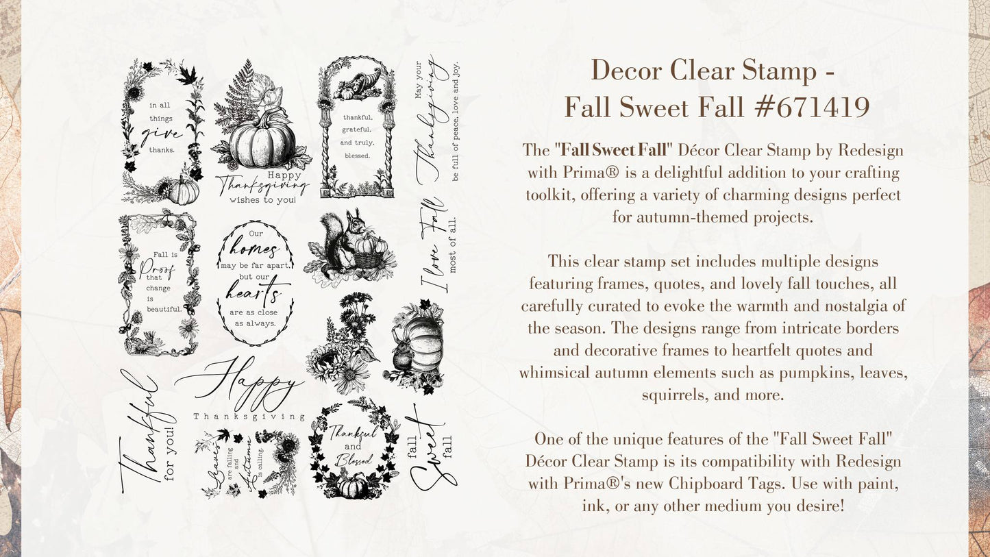 Fall Sweet Fall Decor Clear Stamp
