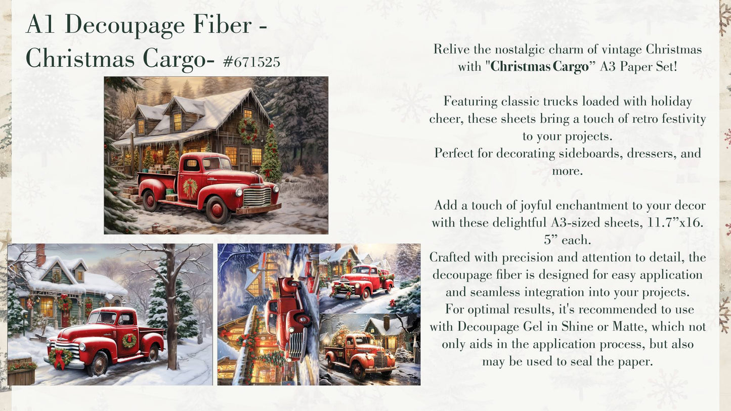 Christmas Cargo Decoupage Fiber Pack