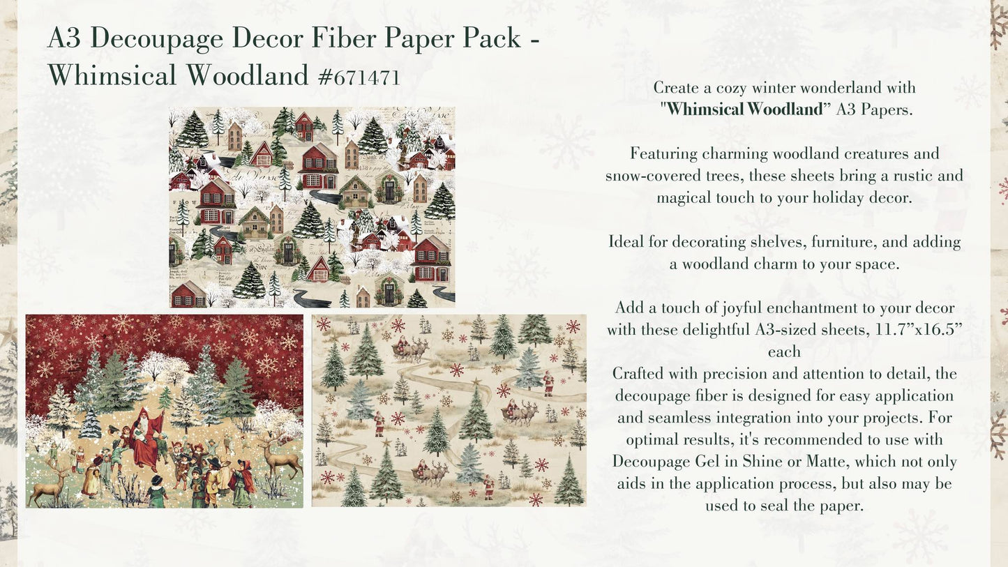 Whimsical Woodland Decoupage Fiber Pack