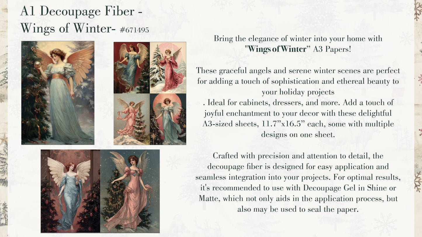 Wings of Winter Decoupage Fiber Pack