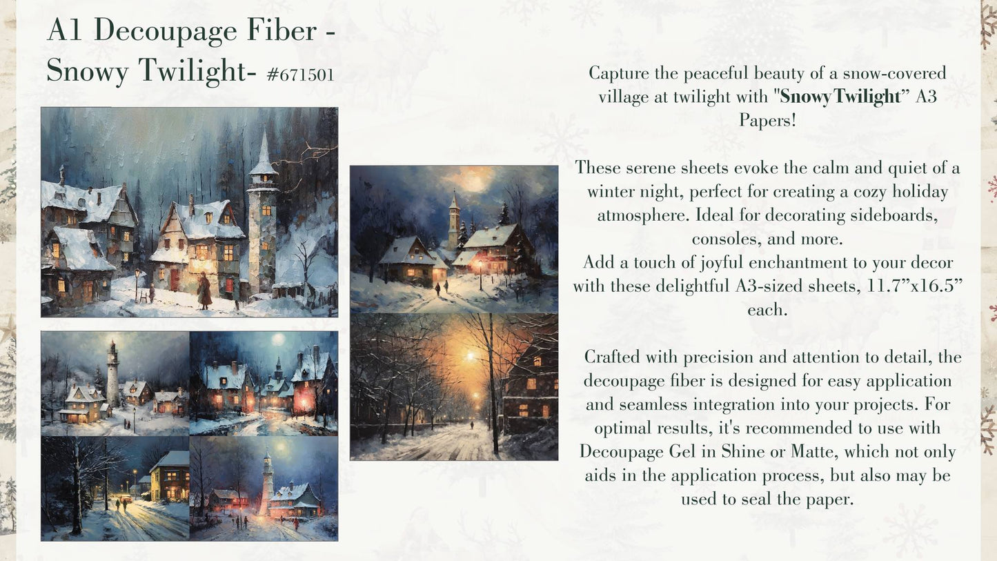 Snowy Twilight Decoupage Fiber Pack