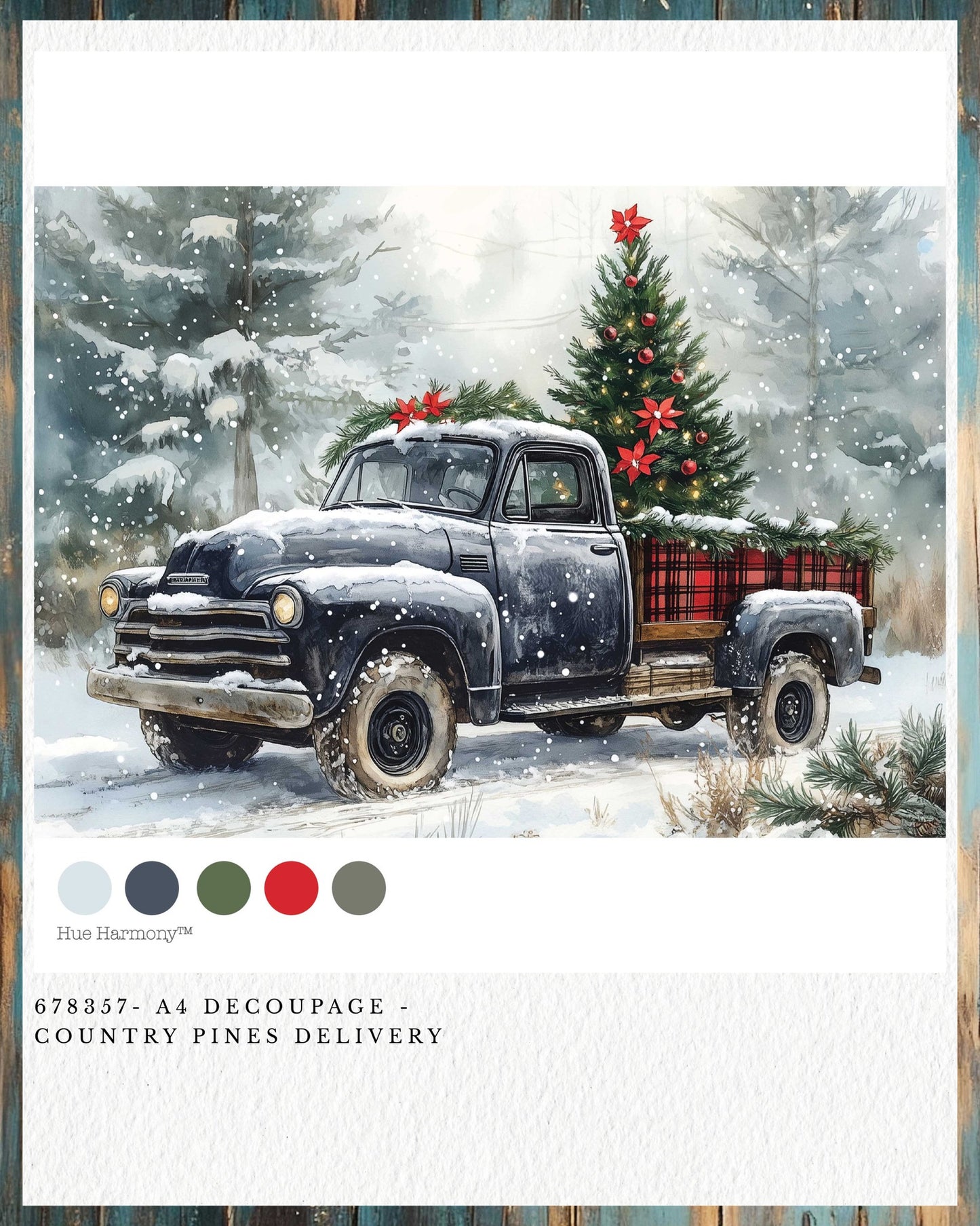 Country Pines Delivery A4 Decoupage