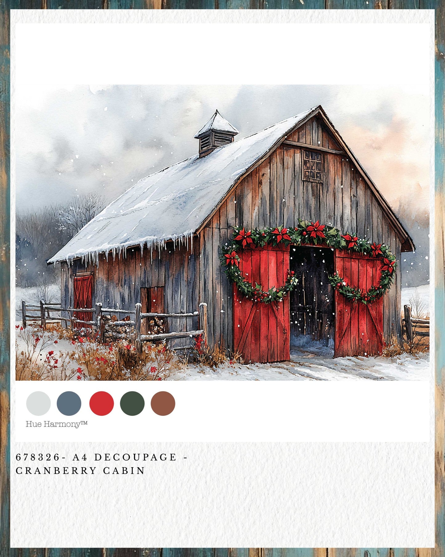 Cranberry Cabin A4 Decoupage