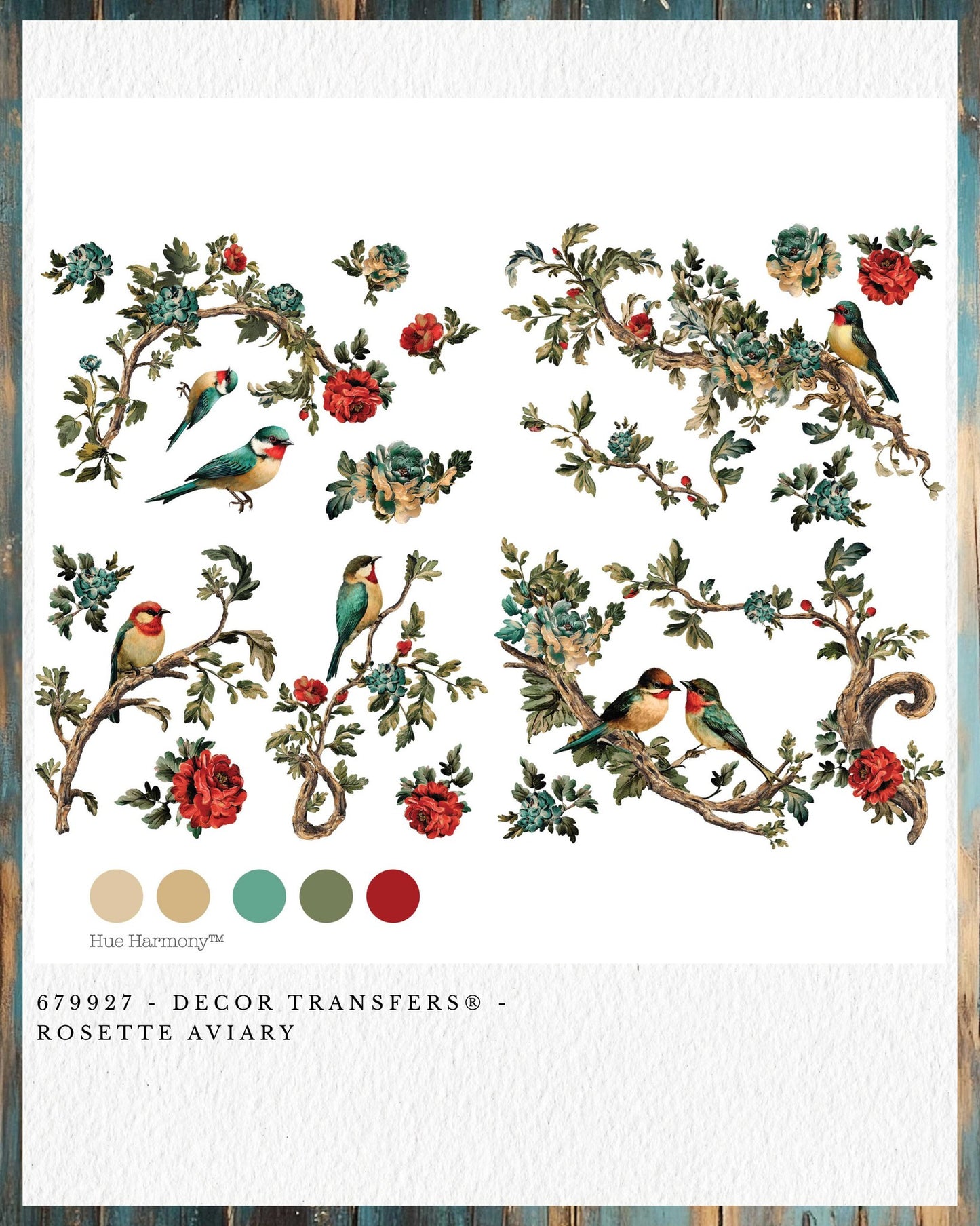 Rosette Aviary Decor Transfers