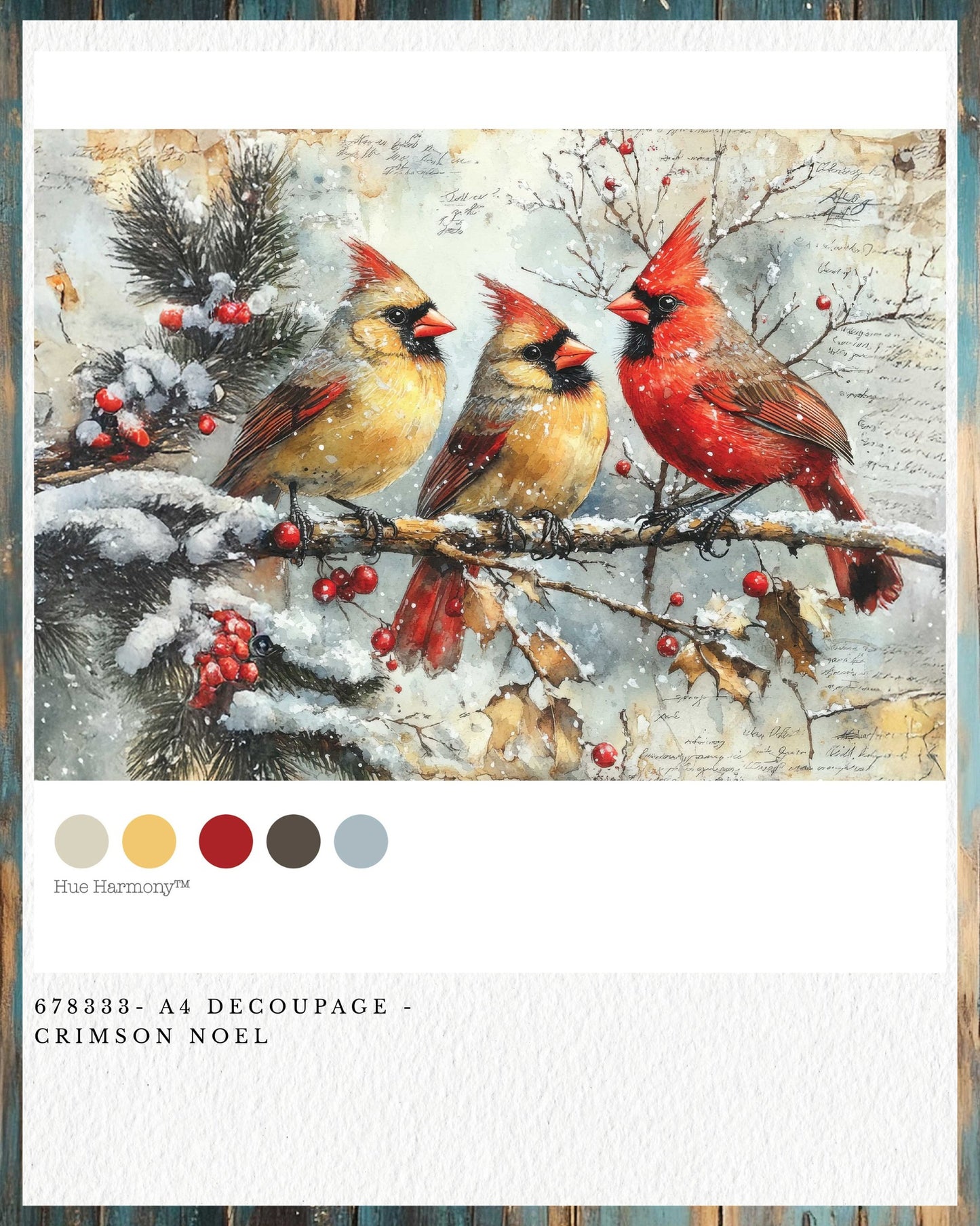 Crimson Noel A4 Decoupage