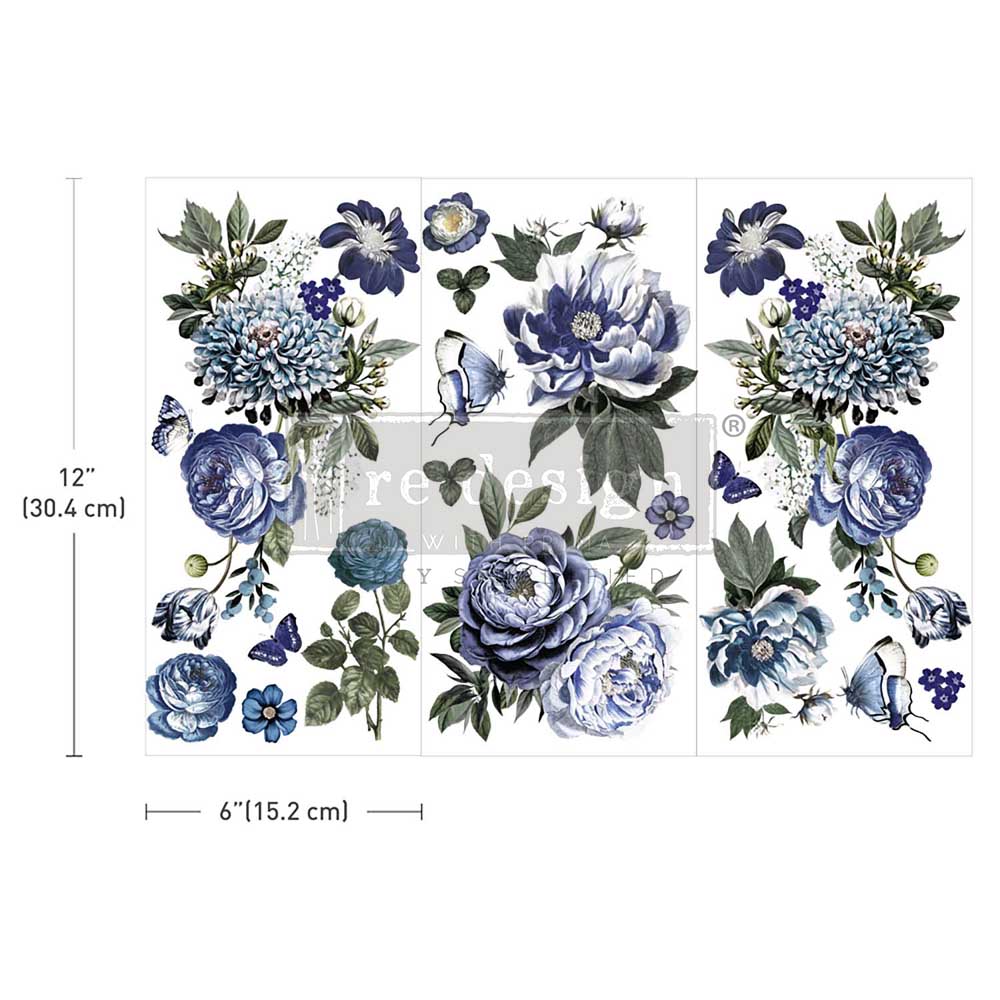 Indigo Petals Small Transfers