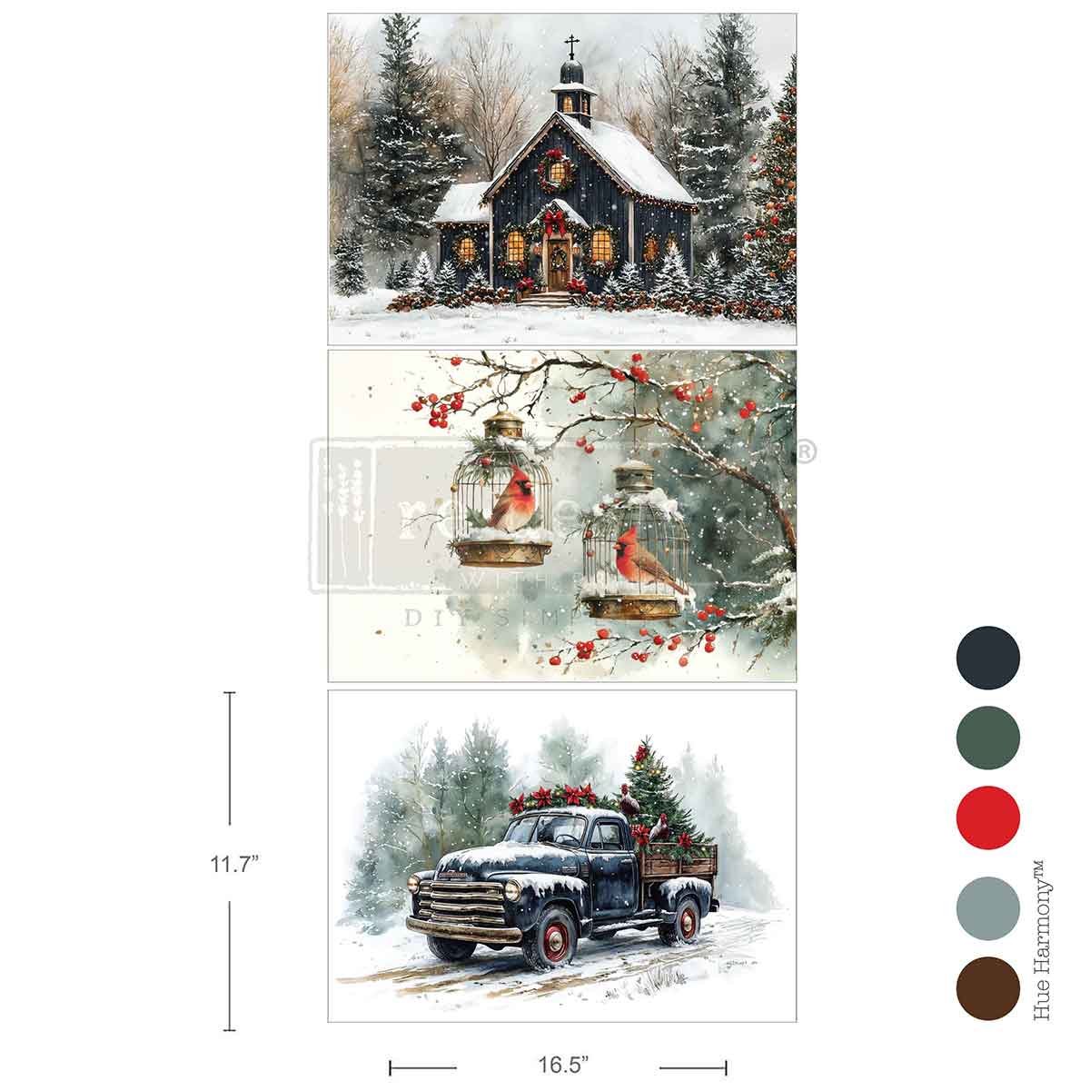 Christmas Blessings A3 Decoupage Fiber Pack