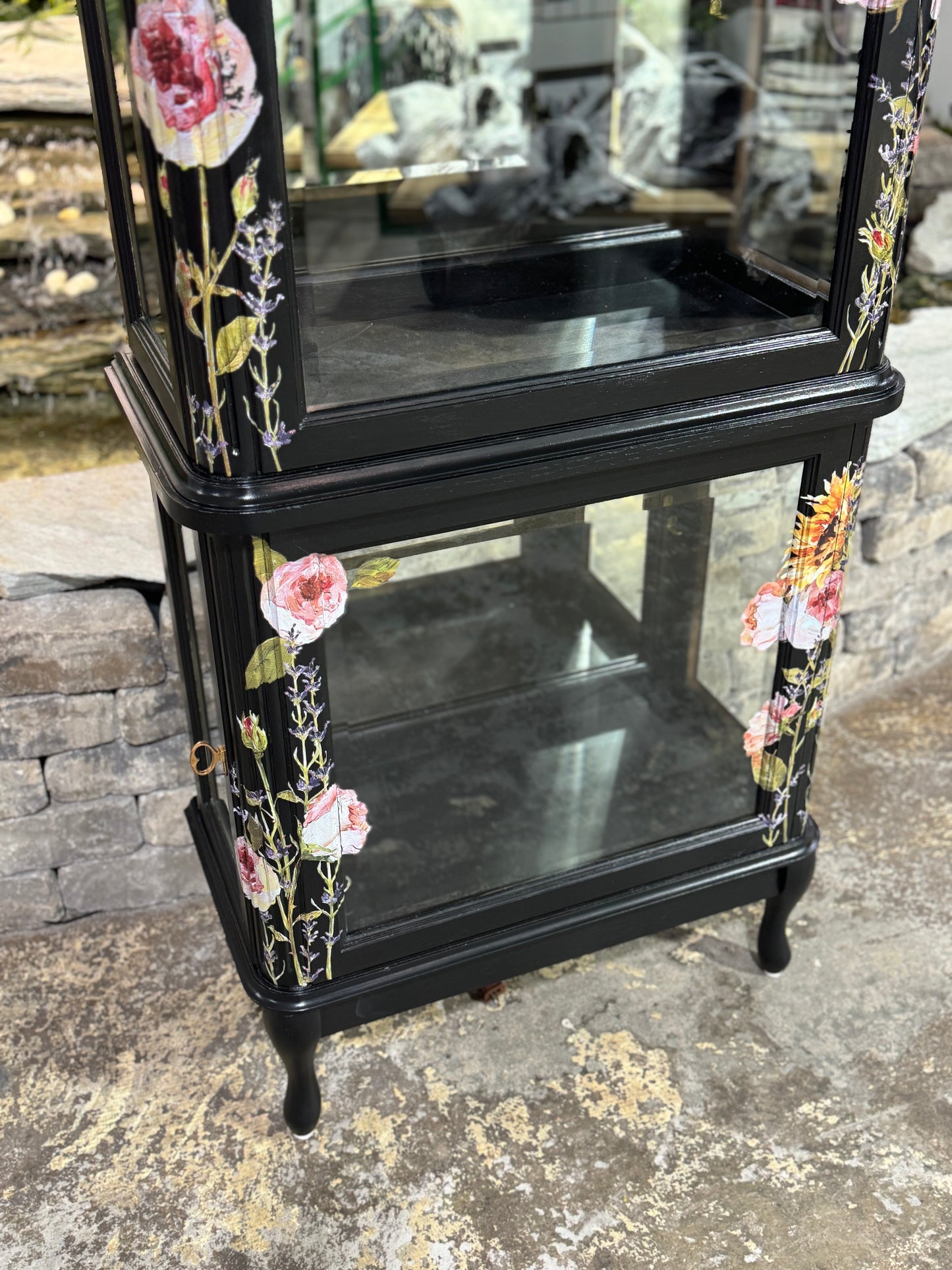 Midnight Bloom Curio Cabinet