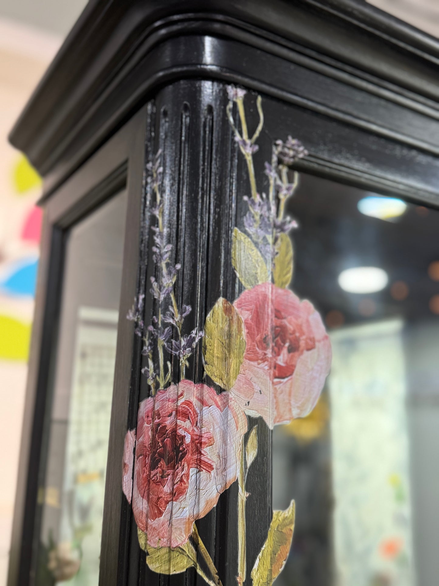 Midnight Bloom Curio Cabinet