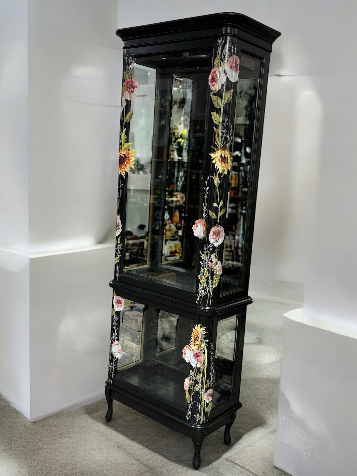Midnight Bloom Curio Cabinet