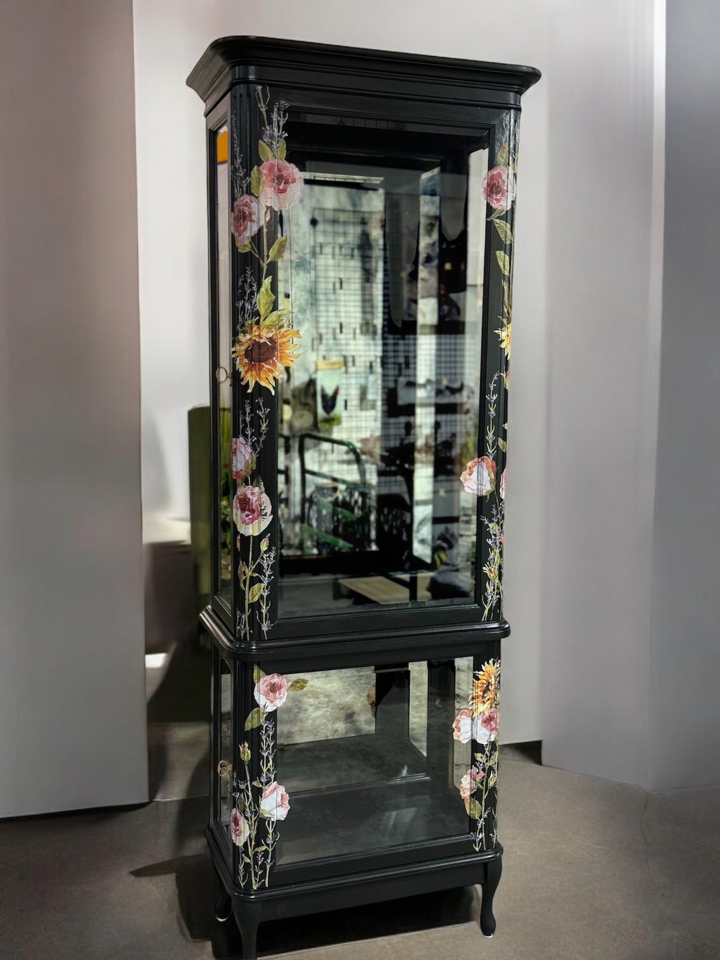 Midnight Bloom Curio Cabinet