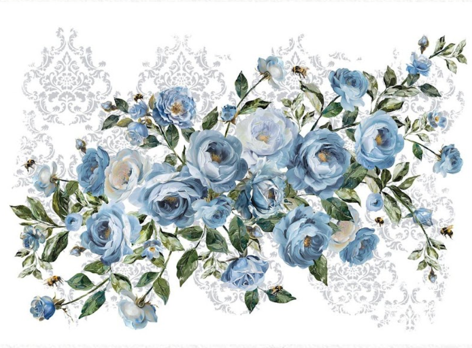 Azure Blossom Decor Transfers