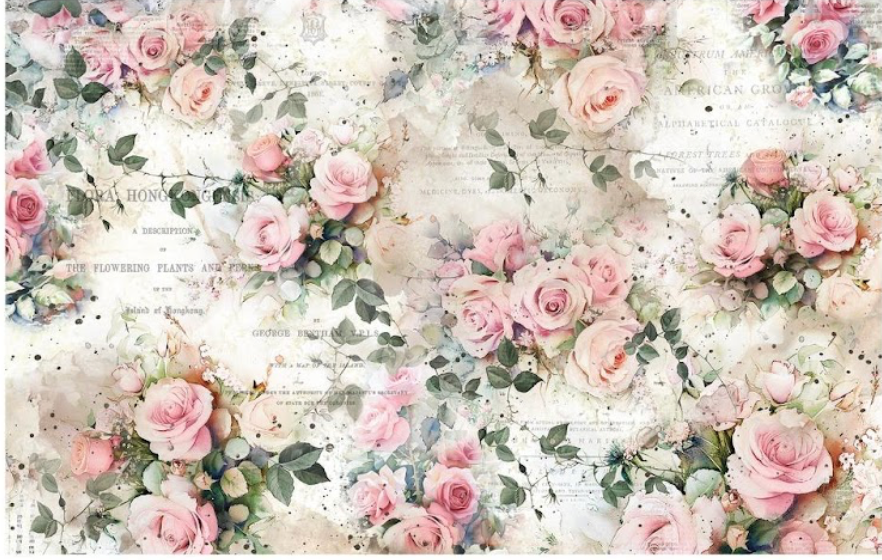 Rosy Reverie Double Delight Decoupage Fiber Paper Set