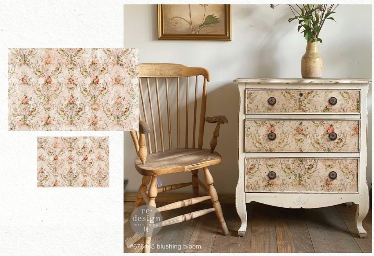 Blushing Bloom Double Delight Decoupage Fiber Paper Set