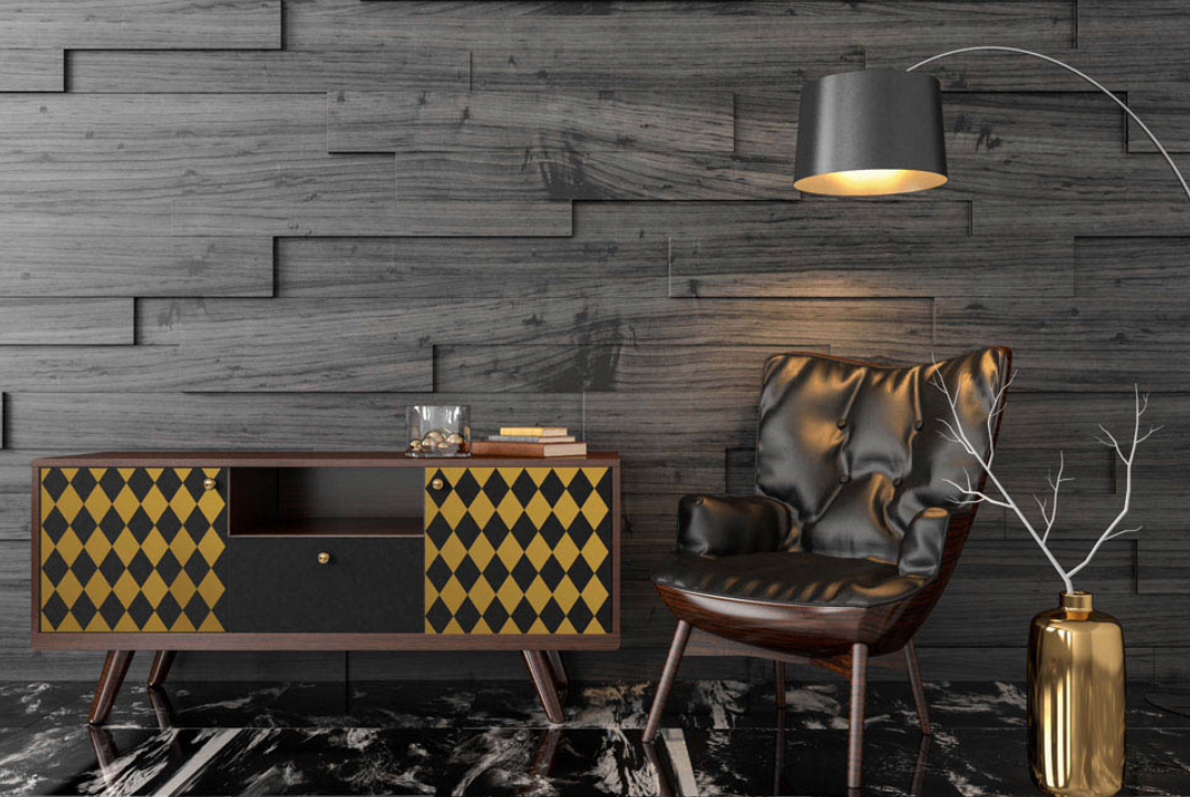 Gold Harlequin Decor Transfers