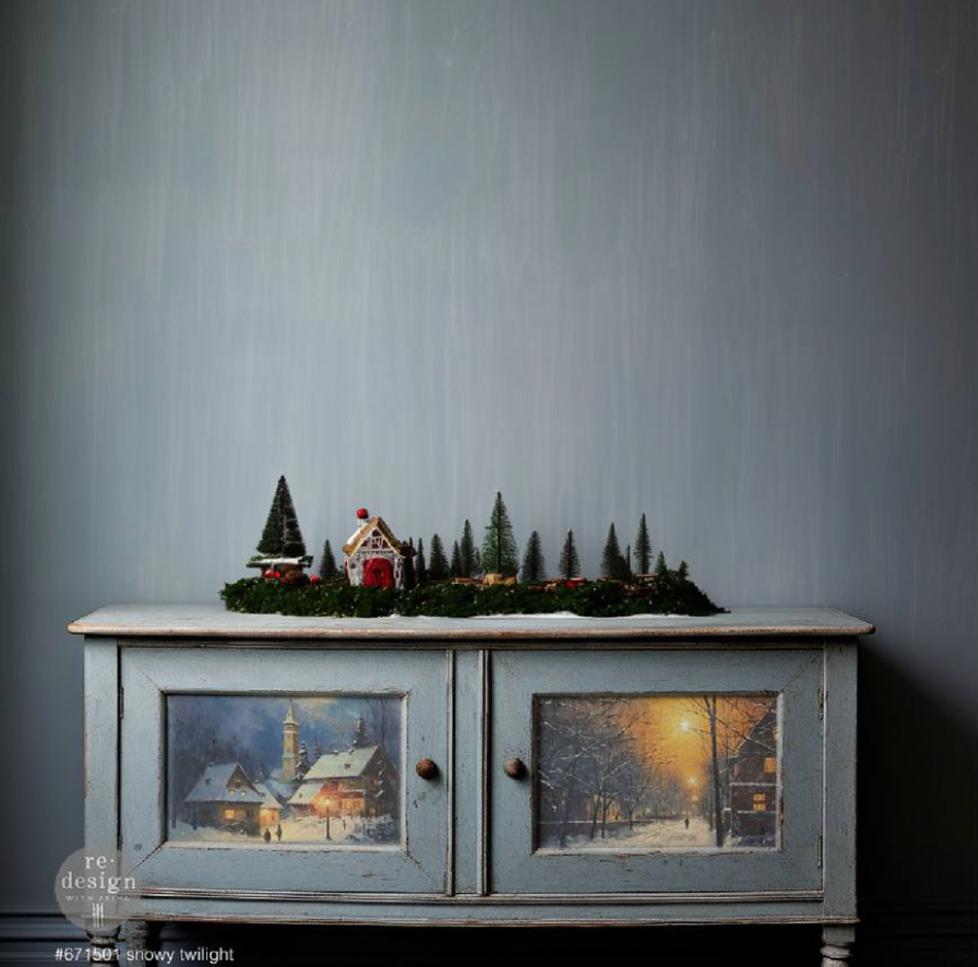 Snowy Twilight Decoupage Fiber Pack