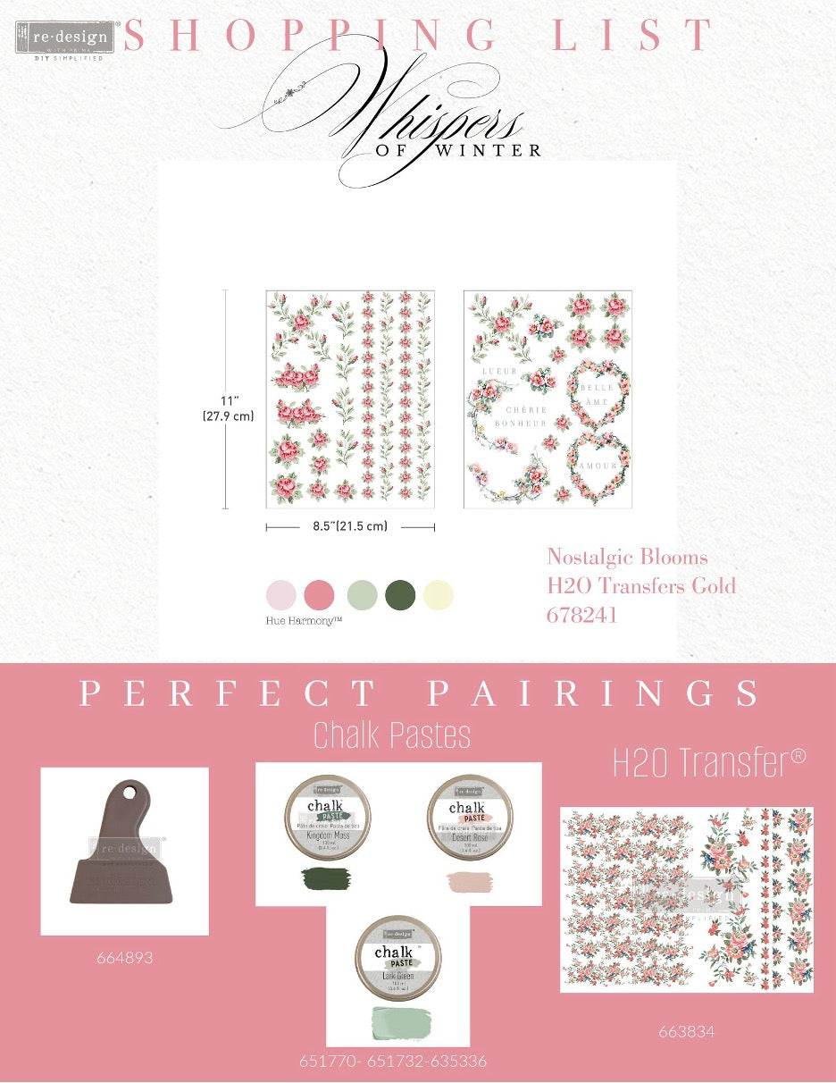 Nostalgic Blooms H2O Transfers