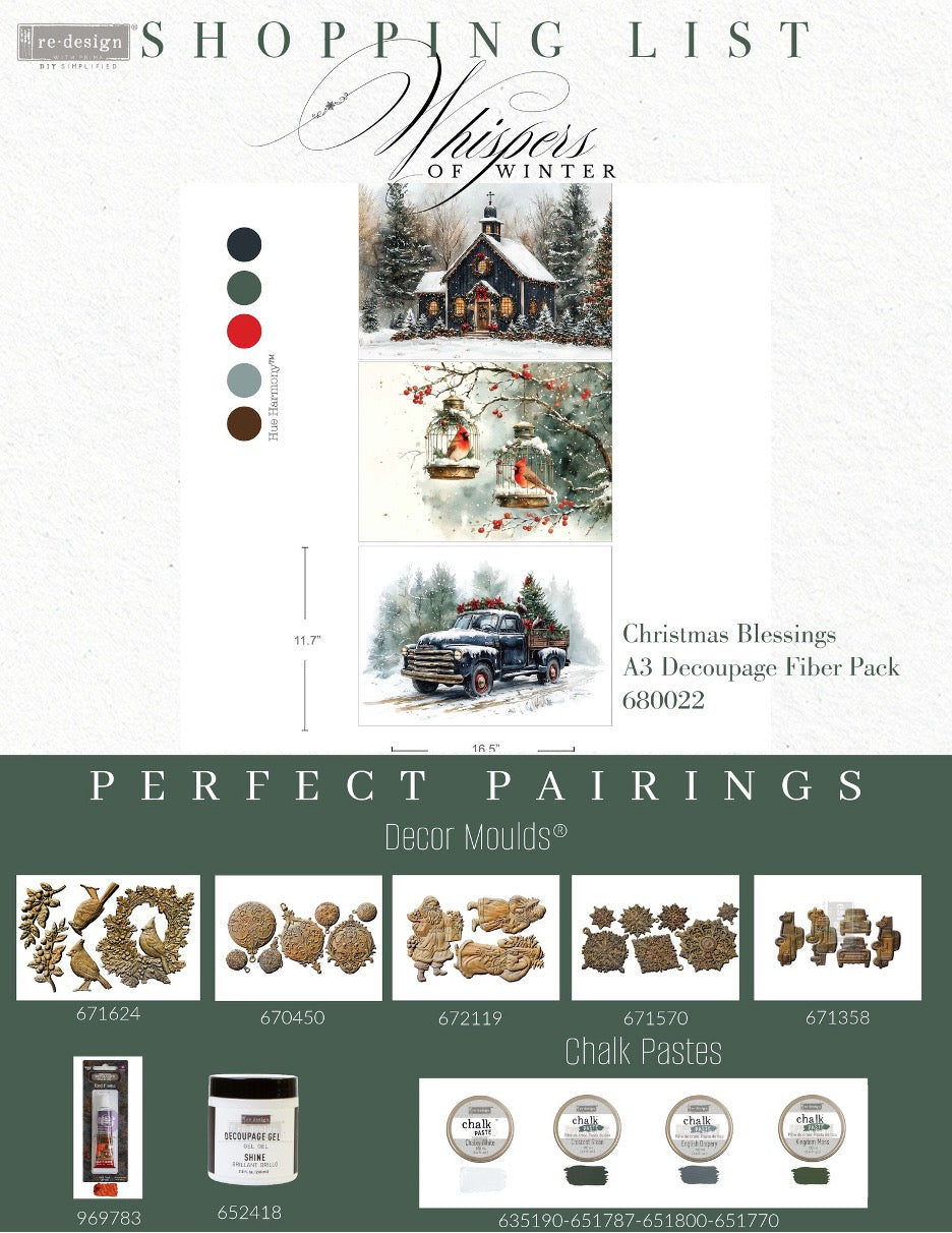 Christmas Blessings A3 Decoupage Fiber Pack