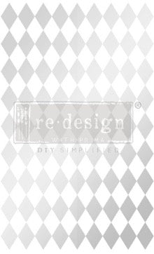 Silver Harlequin Decor Transfers