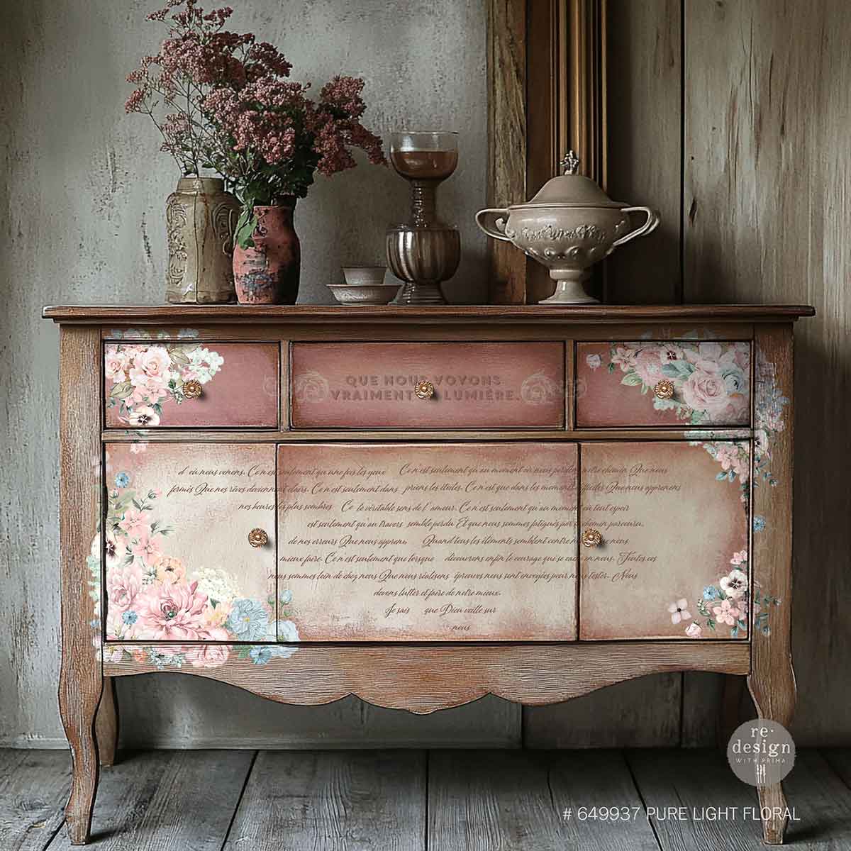 Pure Light Floral Decor Transfers