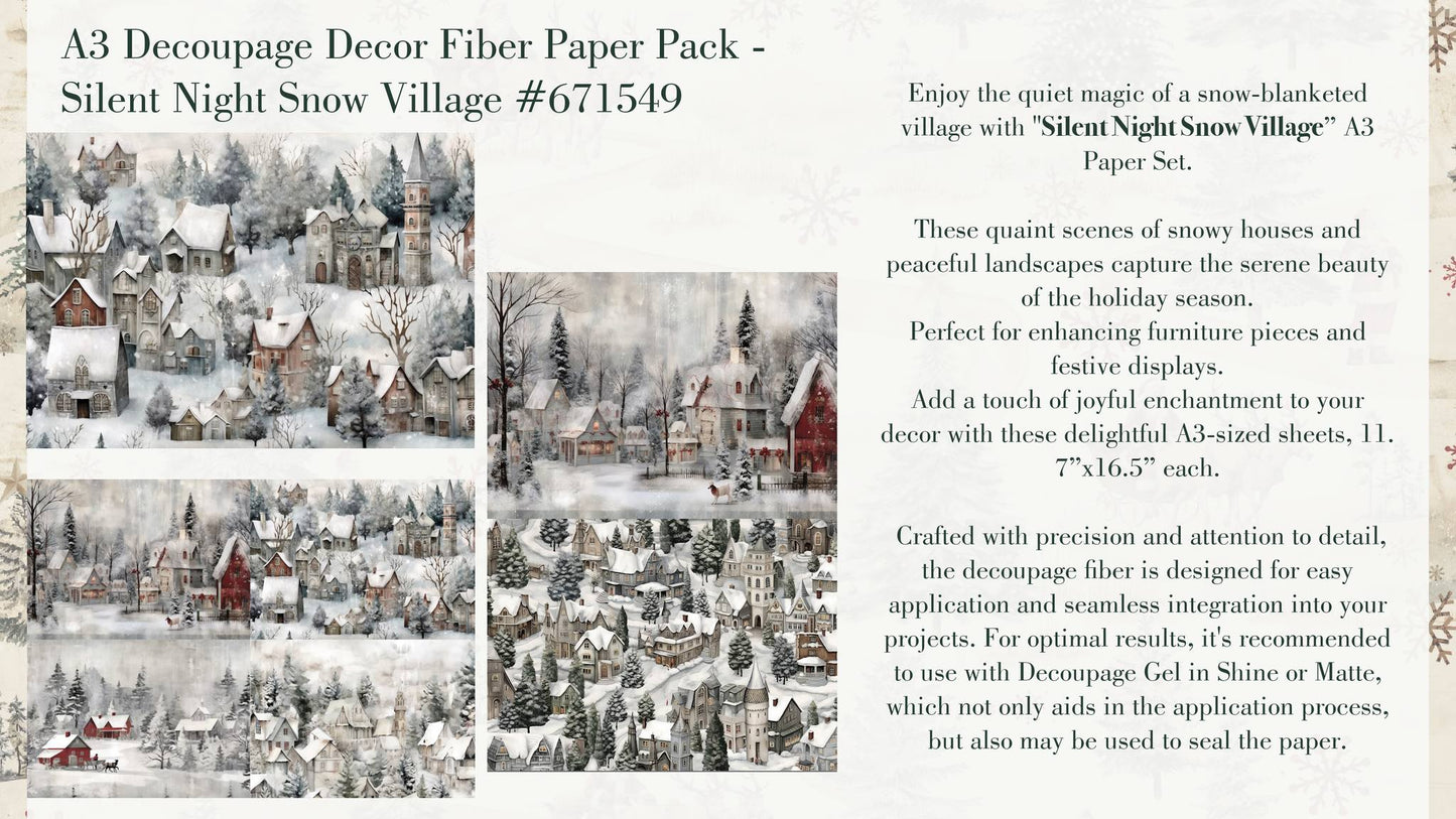 Decoupage Fiber Pack - Silent Night Snow Village