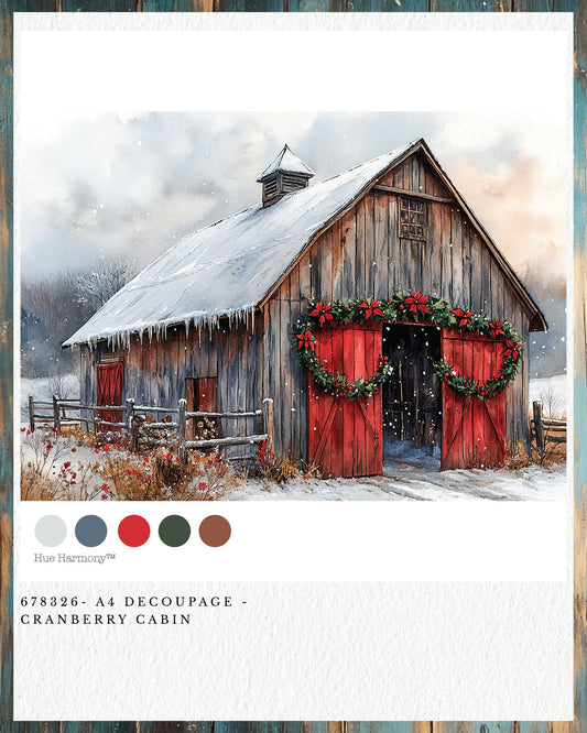 Cranberry Cabin A4 Decoupage