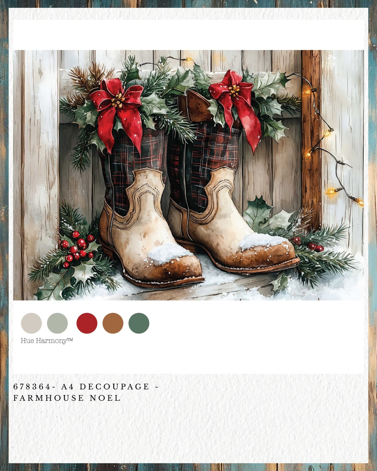 Farmhouse Noel A4 Decoupage