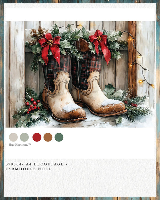 Farmhouse Noel A4 Decoupage
