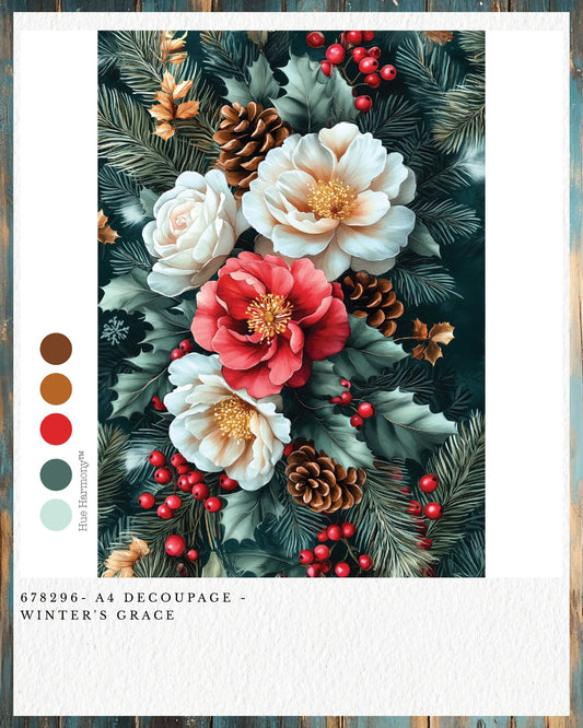 Winter's Grace A4 Decoupage