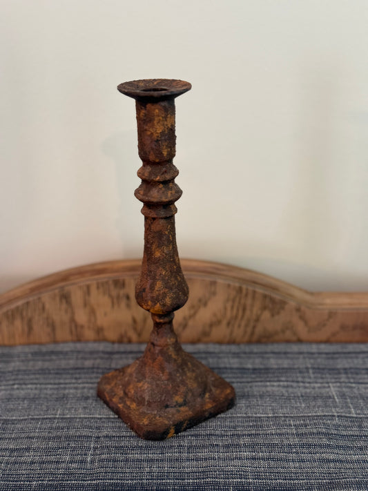 Faux Rusted Candlestick