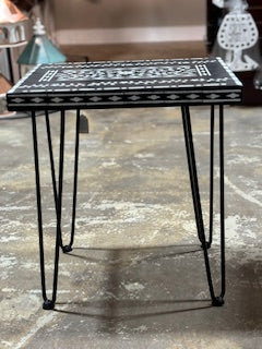 Hand-Stenciled Side Table