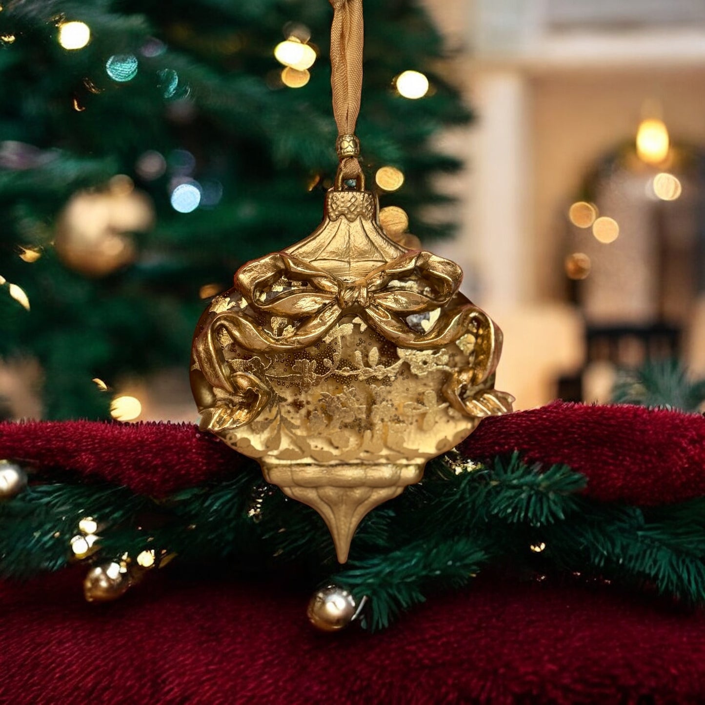 Golden Bow Ornament
