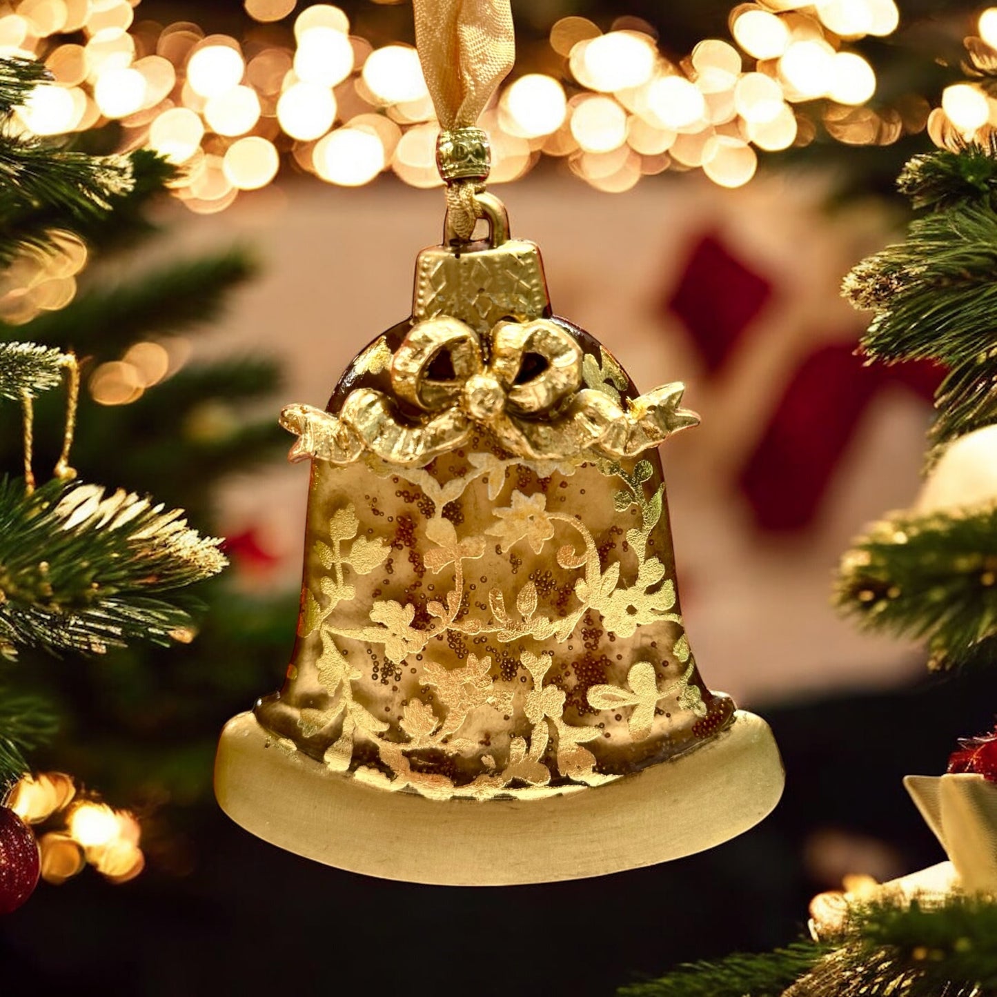 Bell Golden Bow Ornament