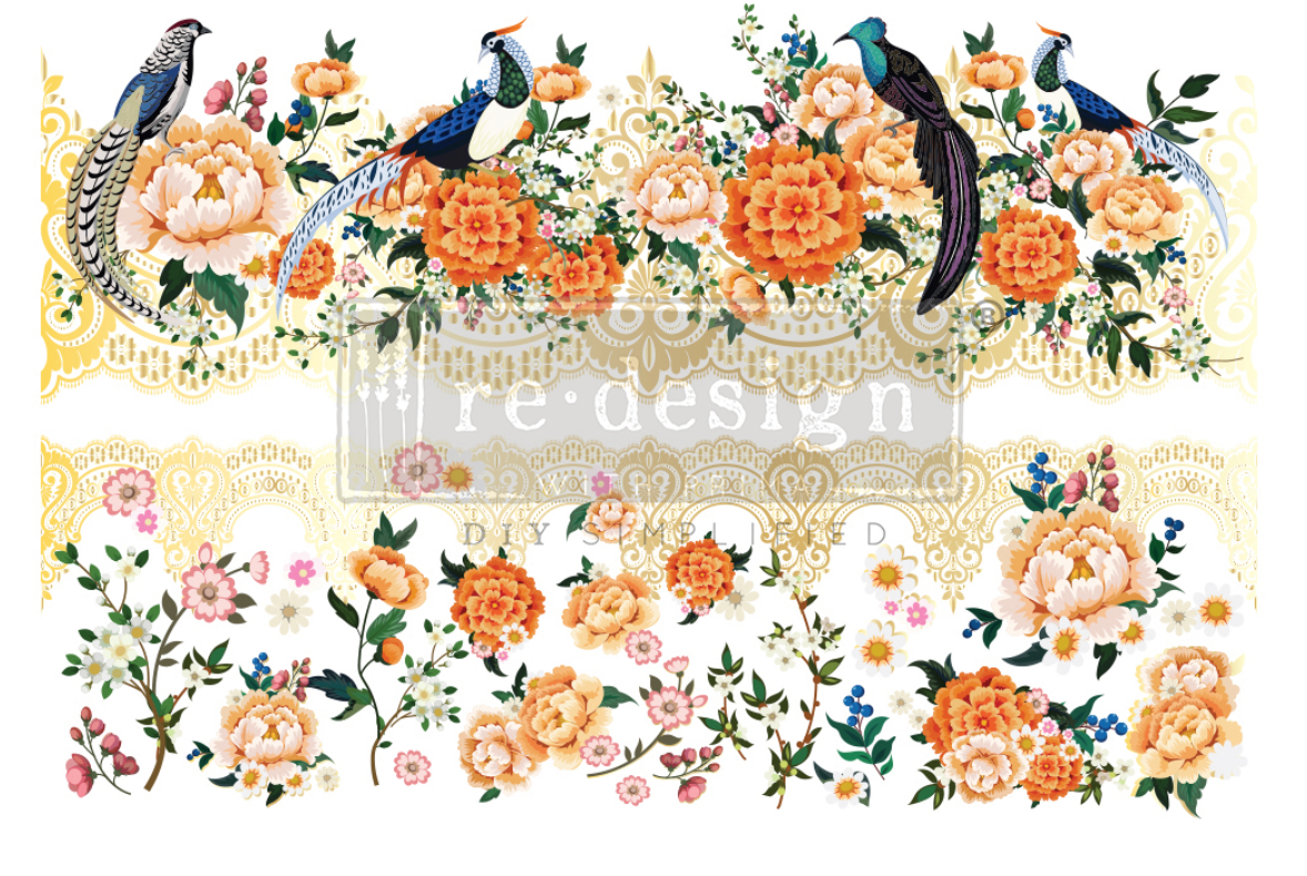 Cece Restyled Pheasants & Peonies Decor Transfers