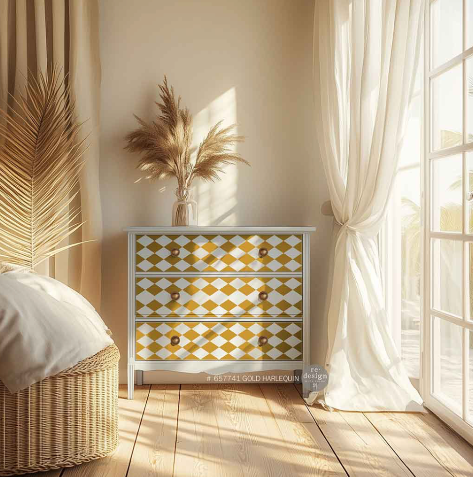 Gold Harlequin Decor Transfers