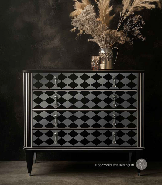 Silver Harlequin Decor Transfers