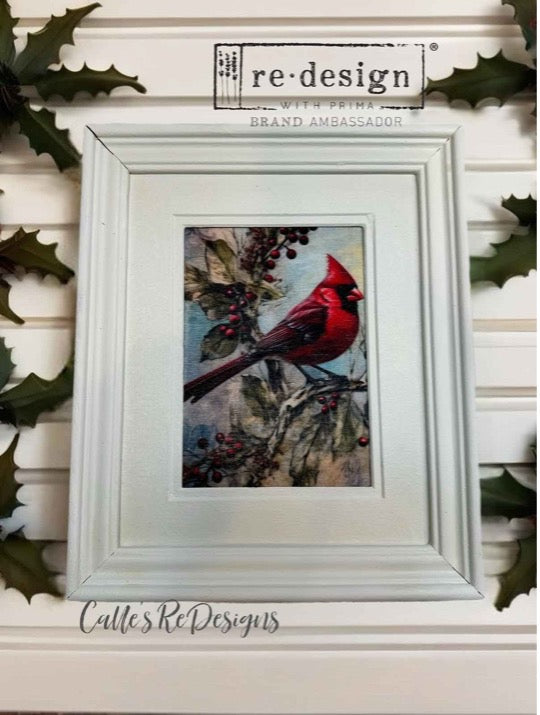 Festive Cardinal Decoupage Fiber Pack