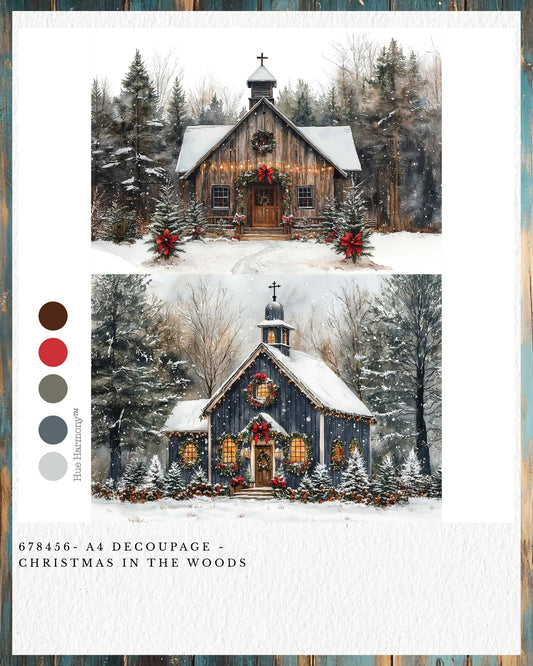 Christmas in the Woods A4 Decoupage