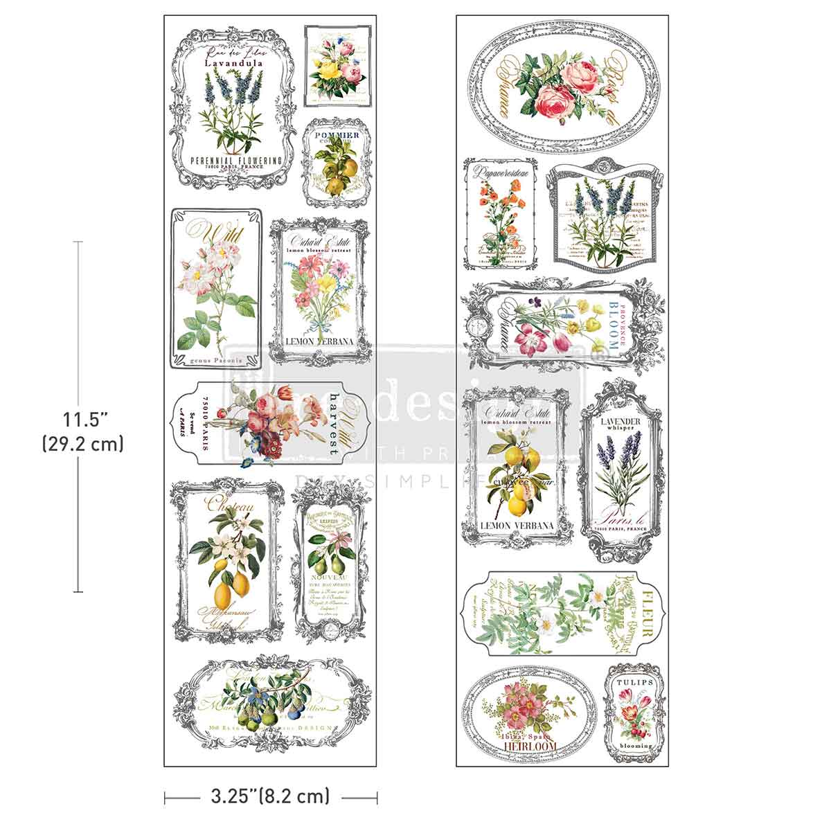 Fleur de Frame Luxe Transfers