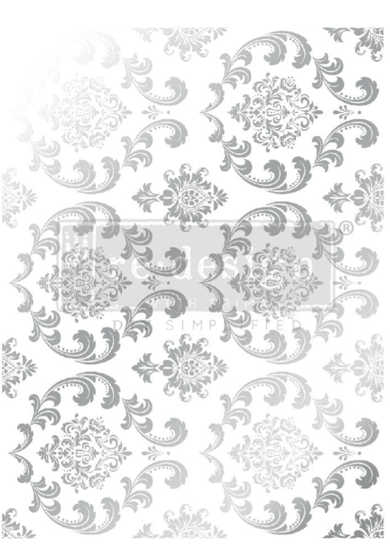 Silver House of Damask Decor Foil Transfers Kacha