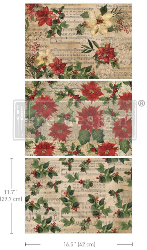 Poinsettias Decoupage Fiber Pack