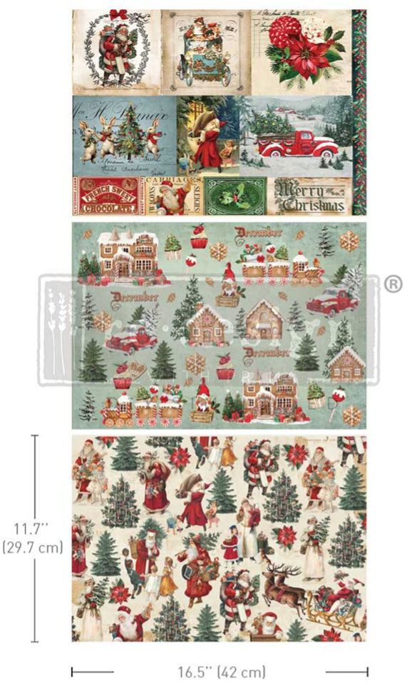 Santaland Sparkle Decoupage Fiber Pack