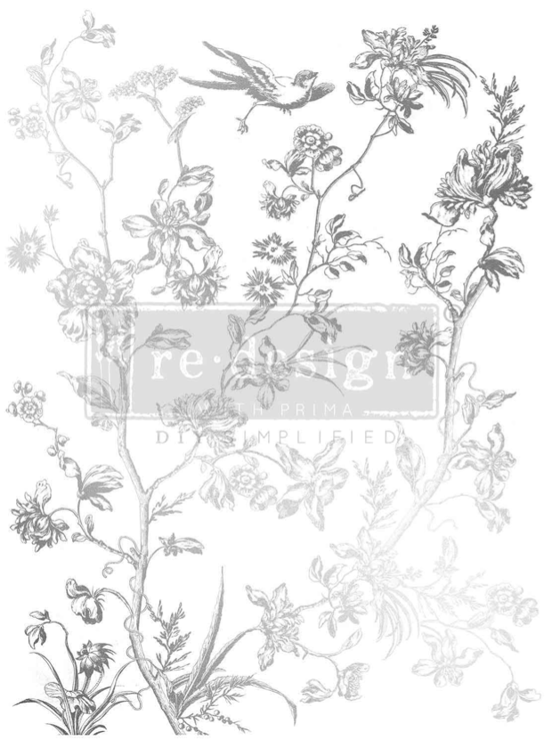 Silver Bird Decor Foil Transfers Kacha