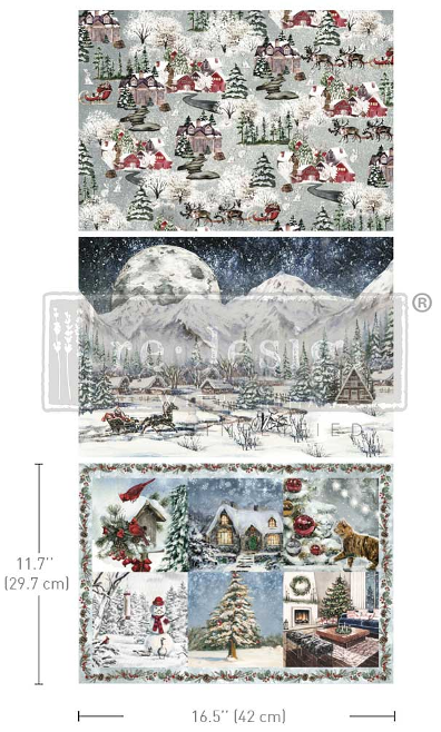 Snowfall Splendor Decoupage Fiber Pack