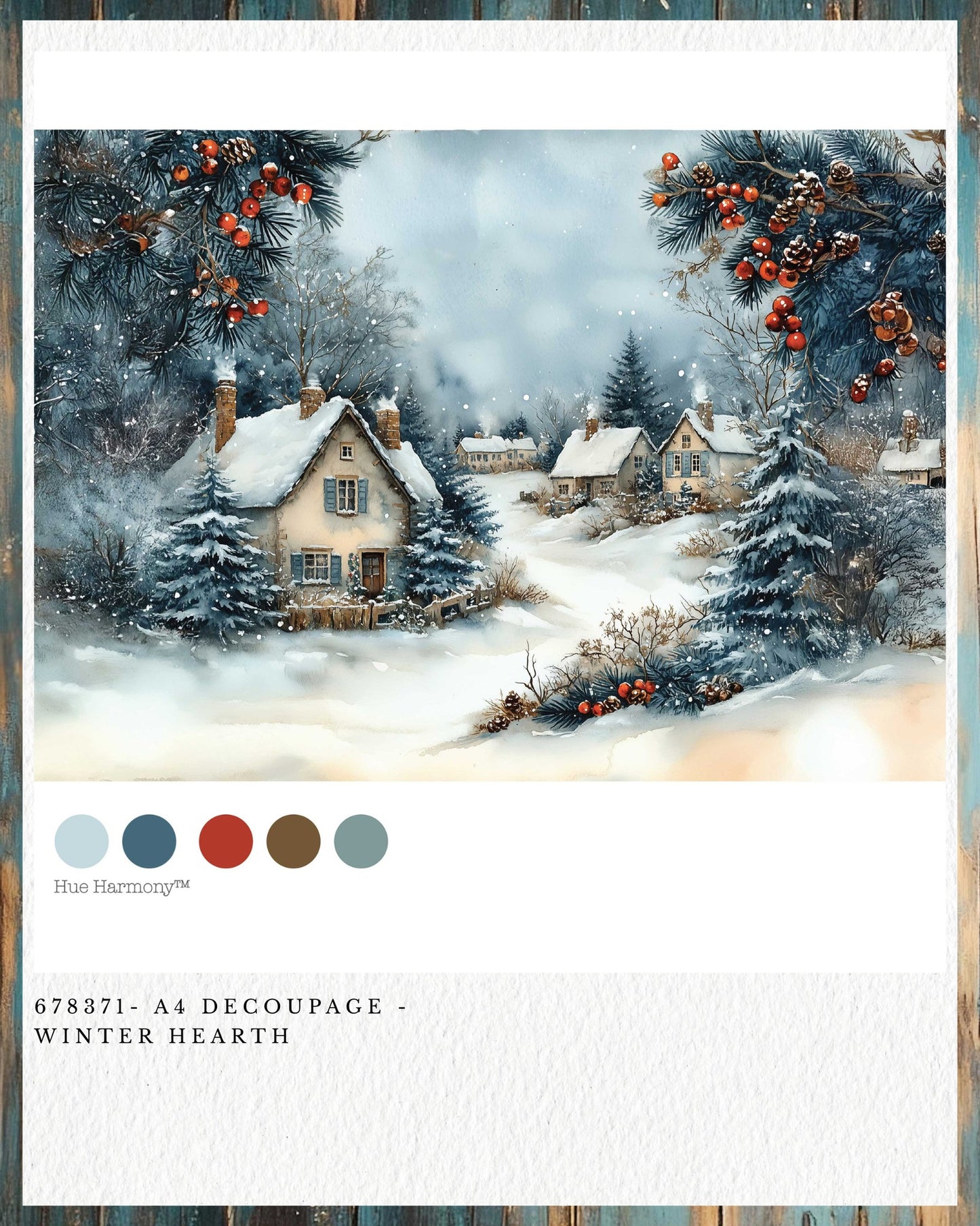 Winter Hearth A4 Decoupage
